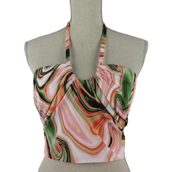 Eloquii Colorful fabulous, flirty Ruched Halter Top Size 18 New $64 y2k Grovy - Picture 3 of 10